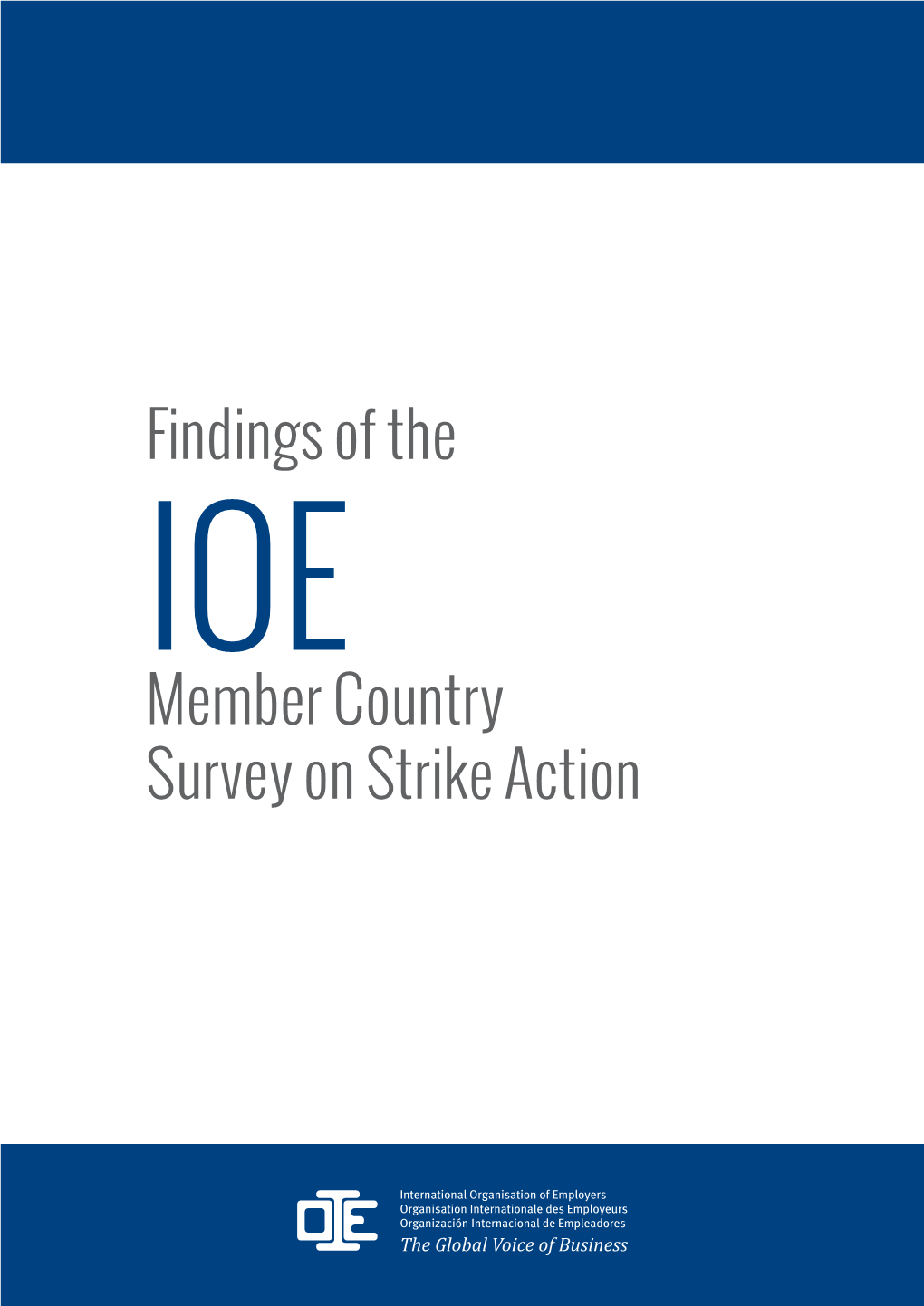 Findings of the IOE Member Country Survey on Strike Action