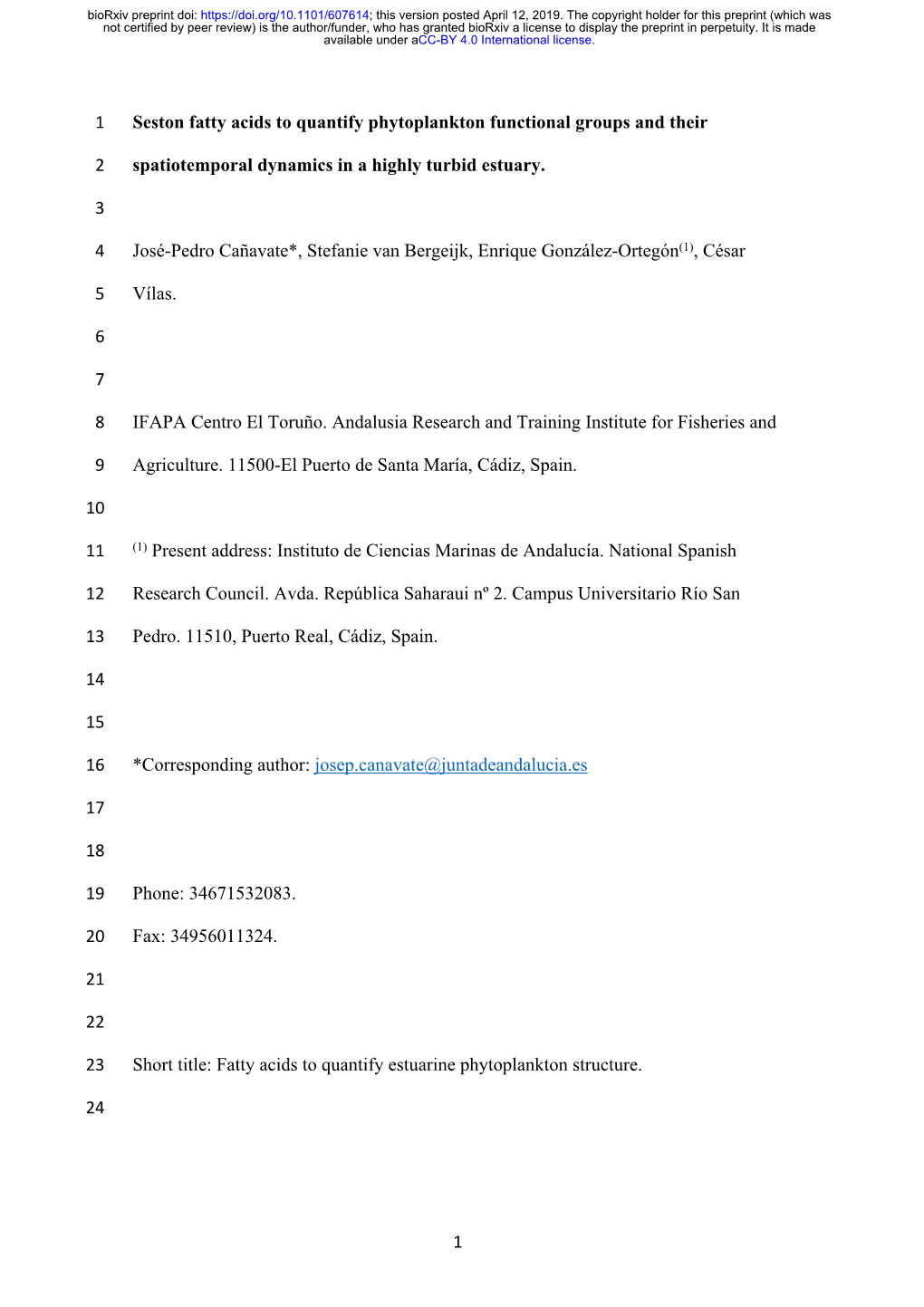 Seston Fatty Acids to Quantify Phytoplankton Functional Groups and Their