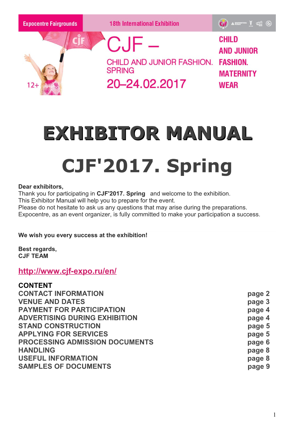 Exhibitor Manual