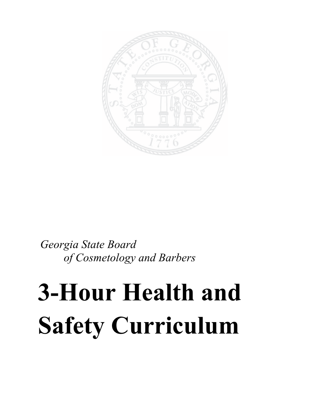 3-Hour Health and Safety Curriculum