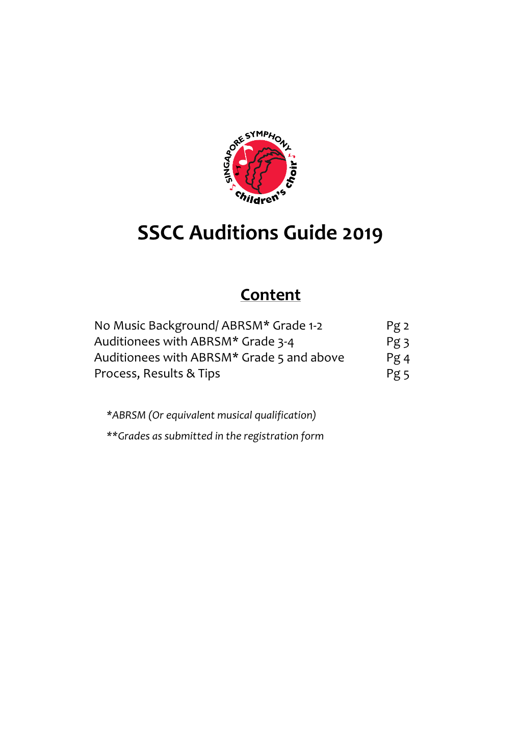 SSCC Auditions Guide 2019