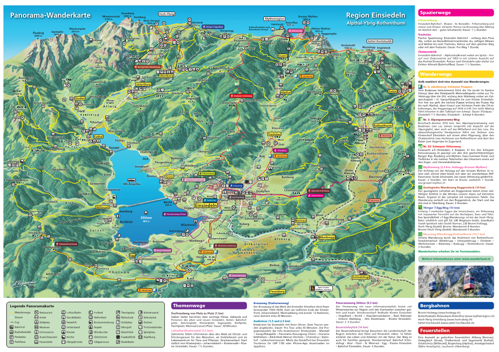 Region Einsiedeln Panorama-Wanderkarte