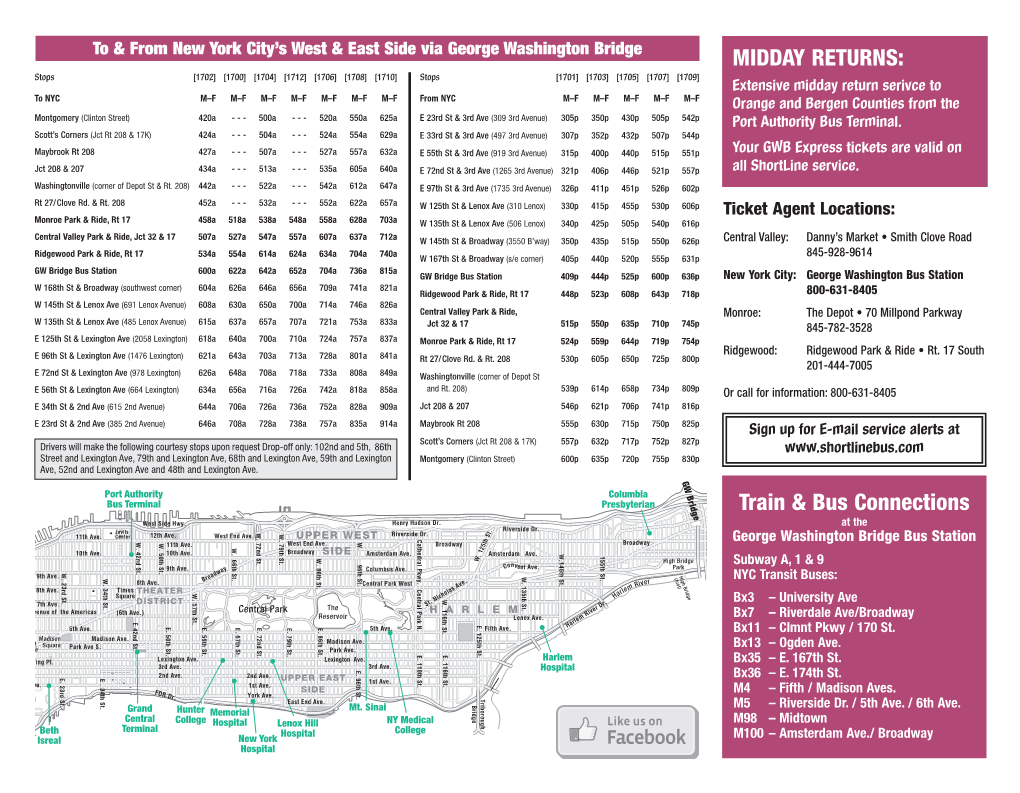 Train & Bus Connections