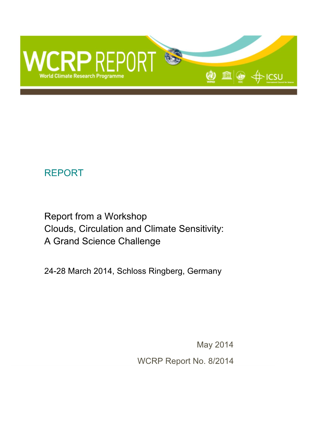 WCRP Report No. 8/2014