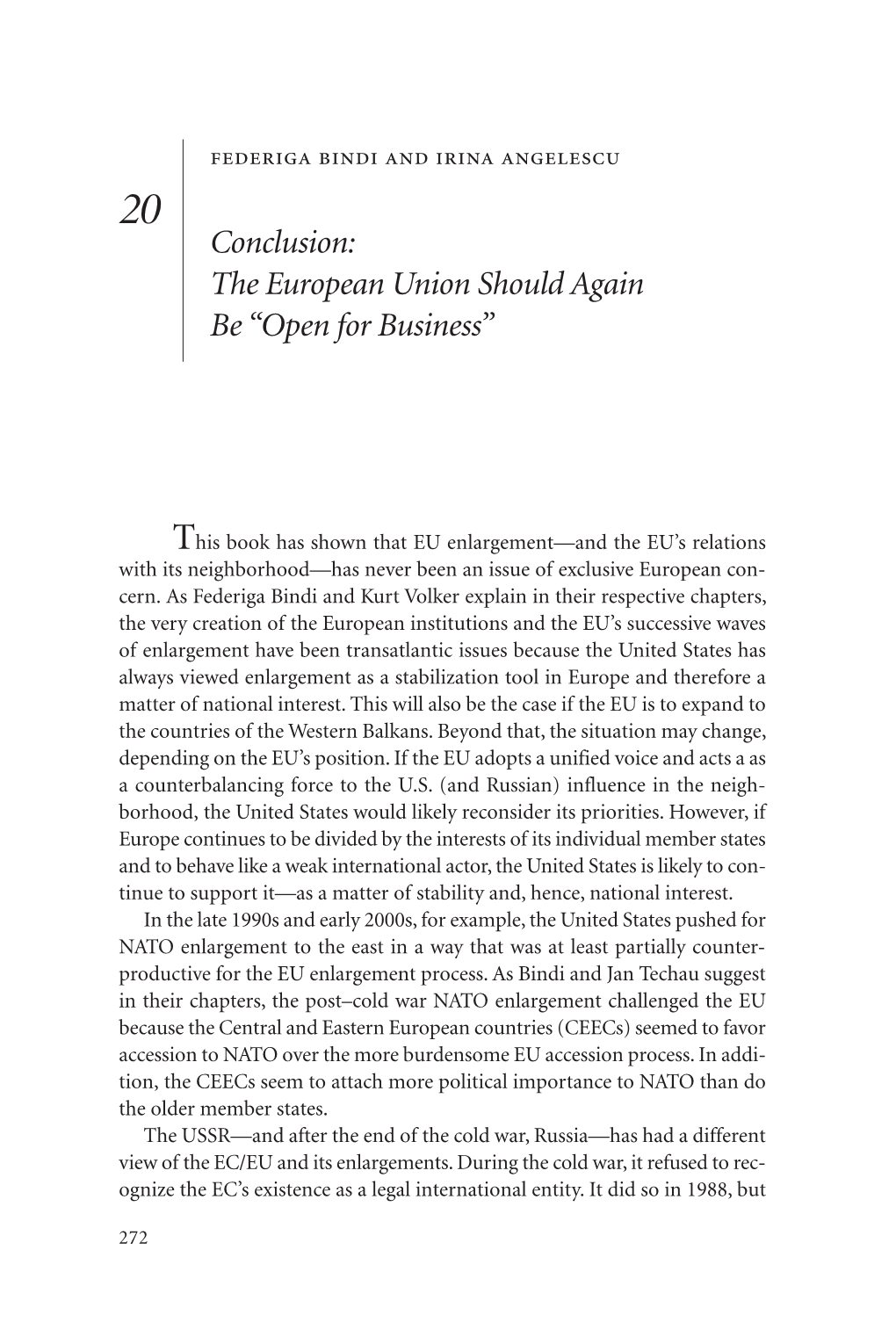 Conclusion: the European Union Should Again Be “Open for Business”