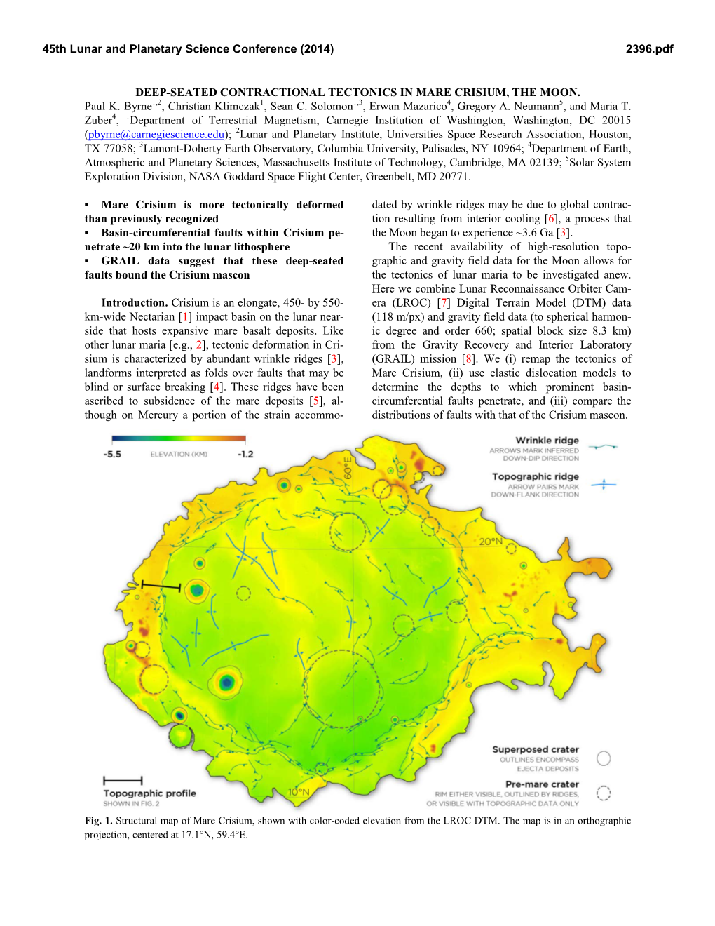 Deep-Seated Contractional Tectonics in Mare Crisium, the Moon