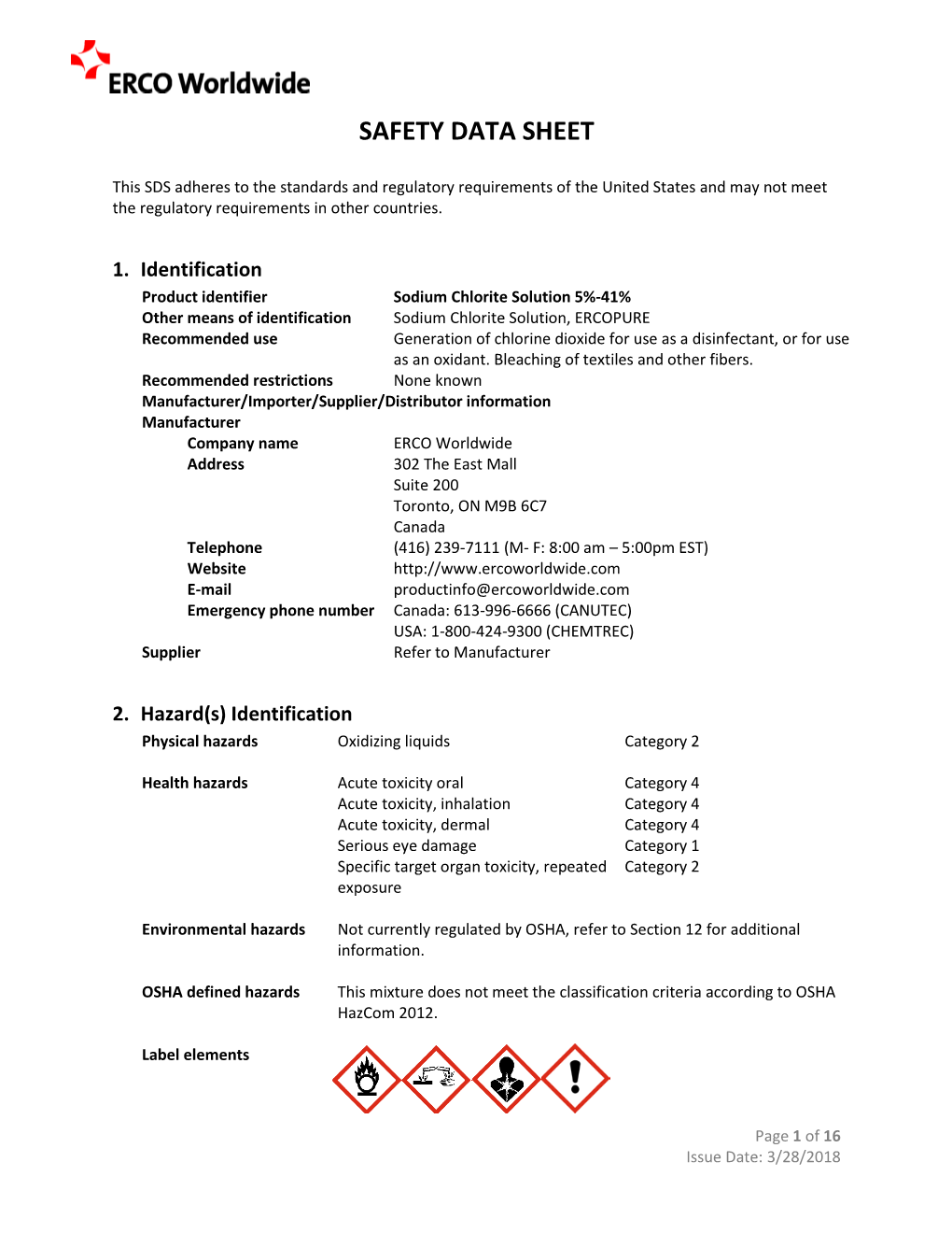 Sodium Chlorite Solution 5%-41%