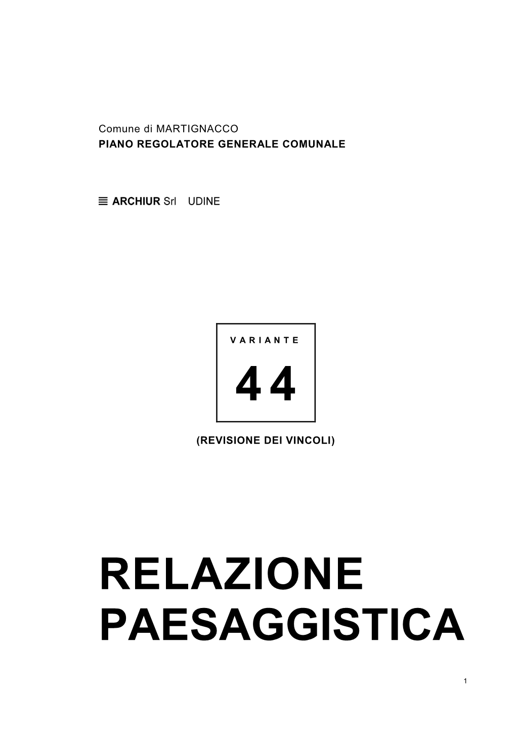 Relazione Paesaggistica