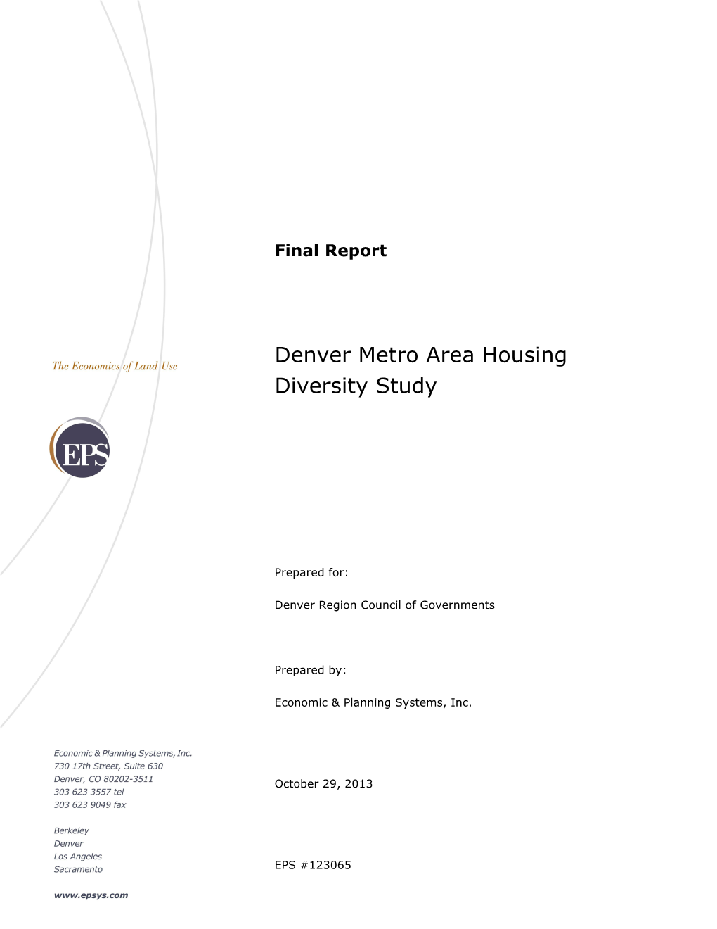 Denver Metro Area Housing Diversity Study