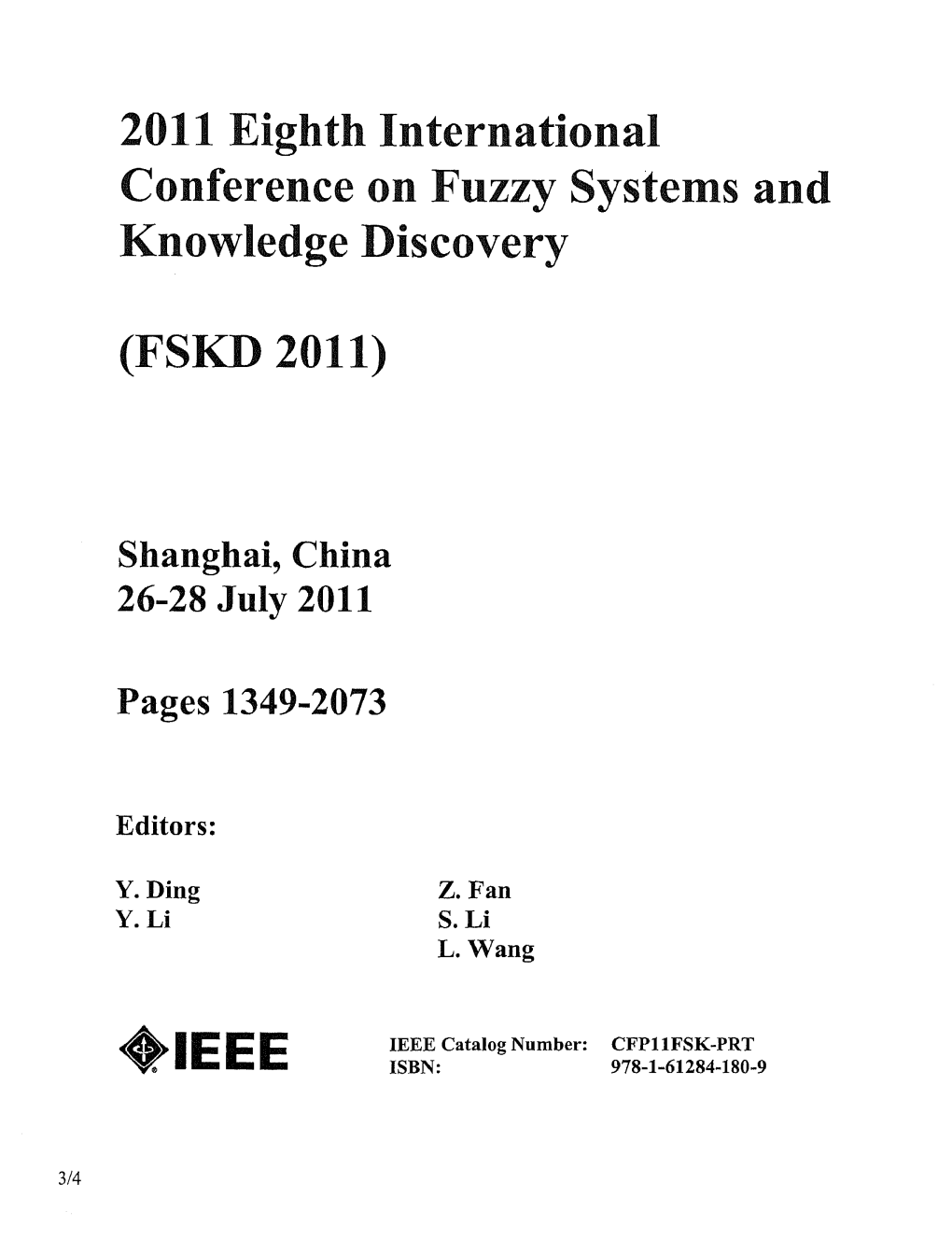 2011 Eighth International Conference on Fuzzy Systems and Knowledge Discovery