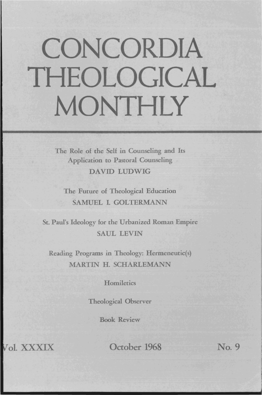 Concordia Theological Monthly