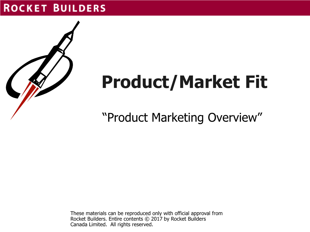 Product/Market Fit