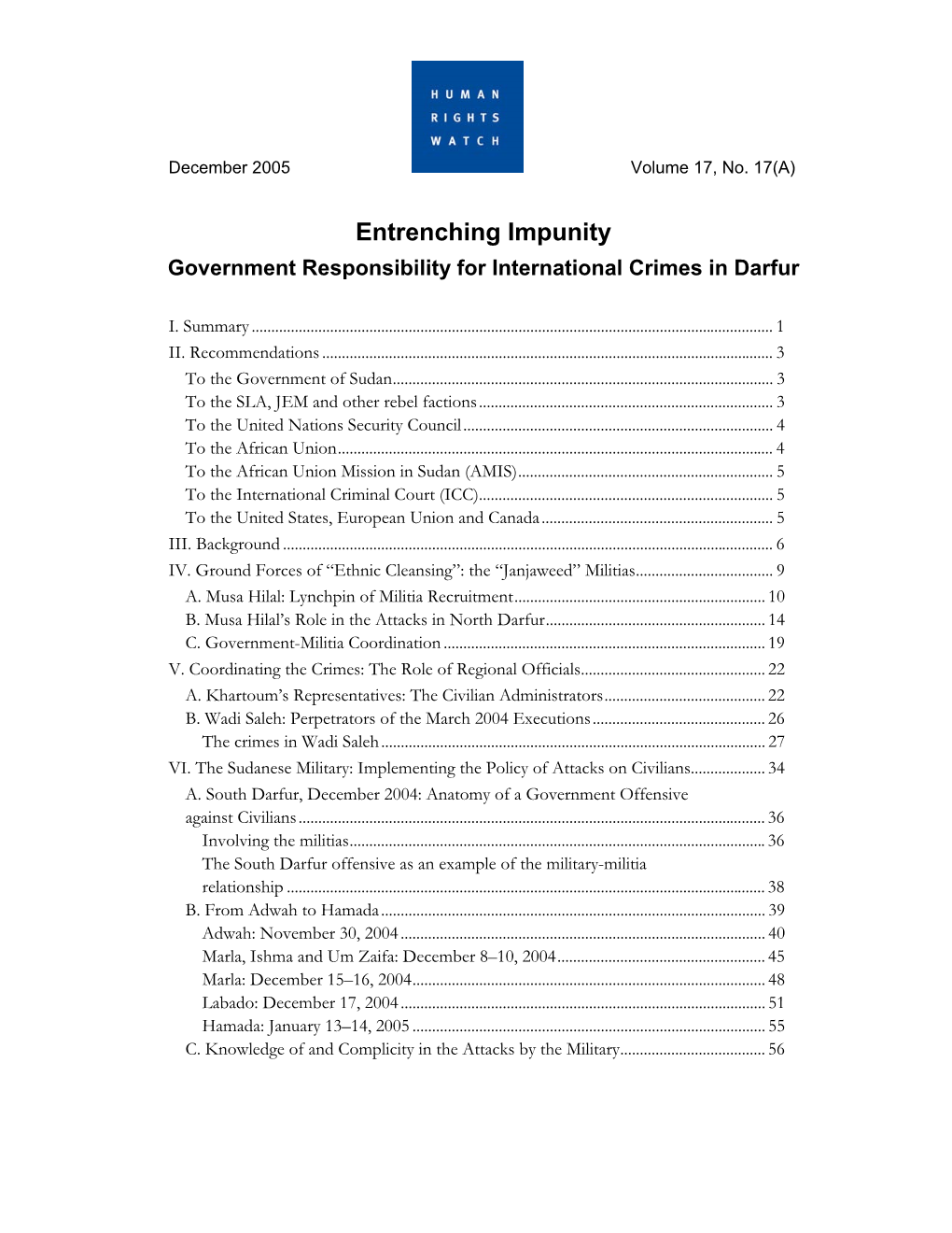 Government Responsibility for International Crimes in Darfur