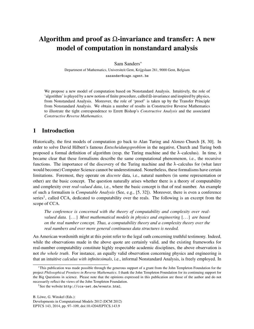 A New Model of Computation in Nonstandard Analysis