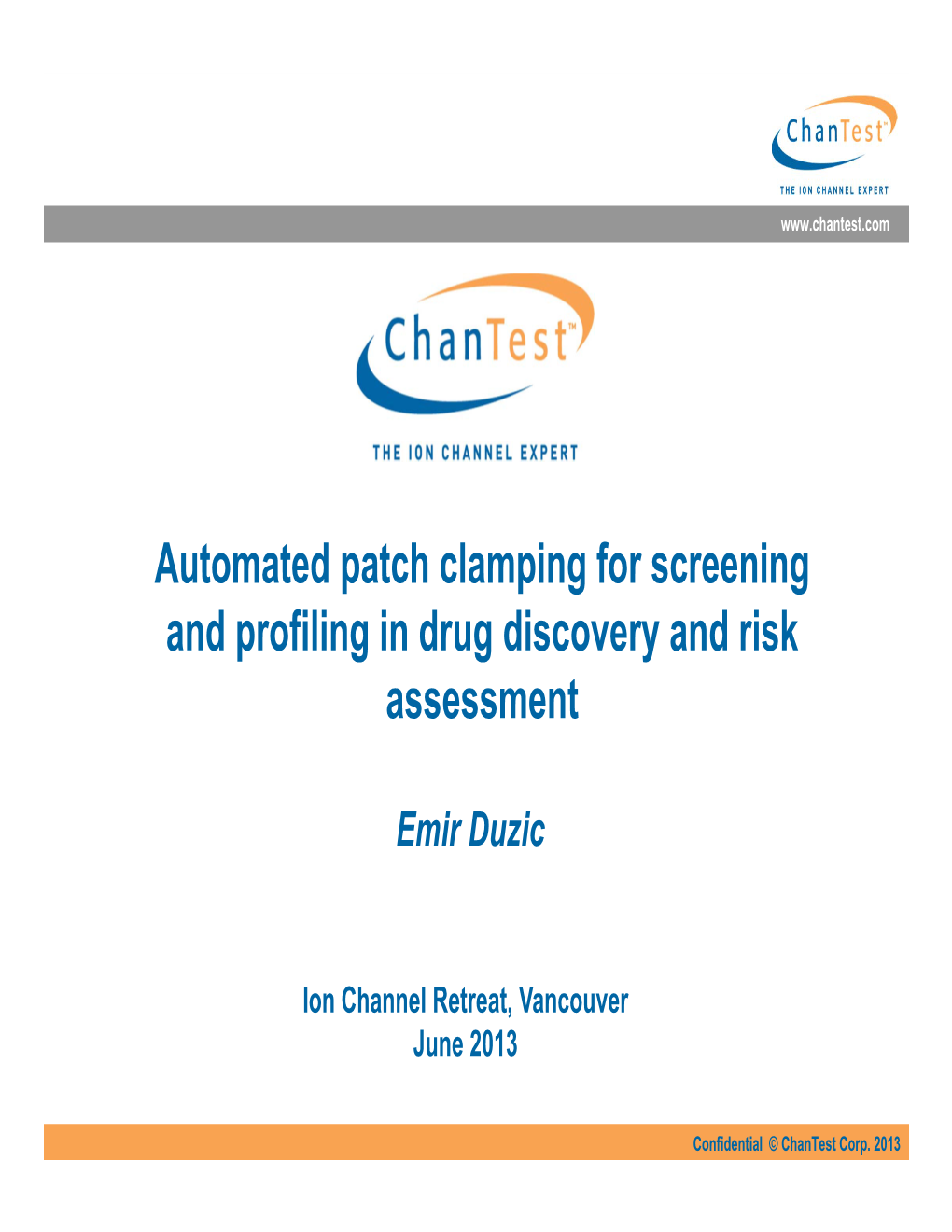 Automated Patch Clamping for Screening & Profiling in Drug