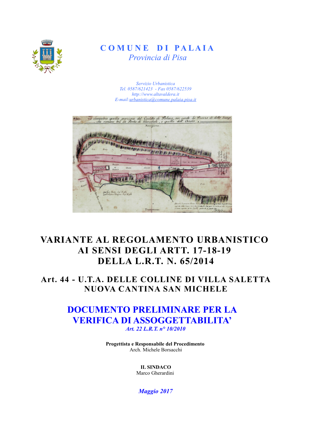 Variante Al Regolamento Urbanistico Ai Sensi Degli Artt. 17-18-19 Della Lrtn