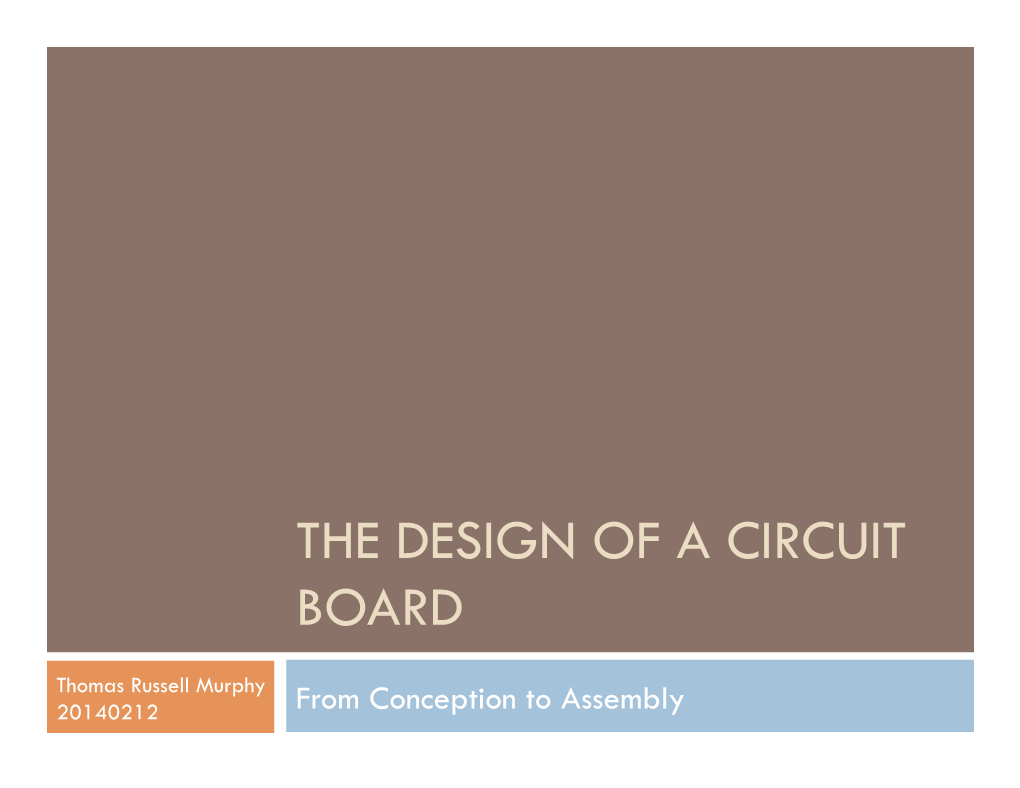 The Design of a Circuit Board.Pptx