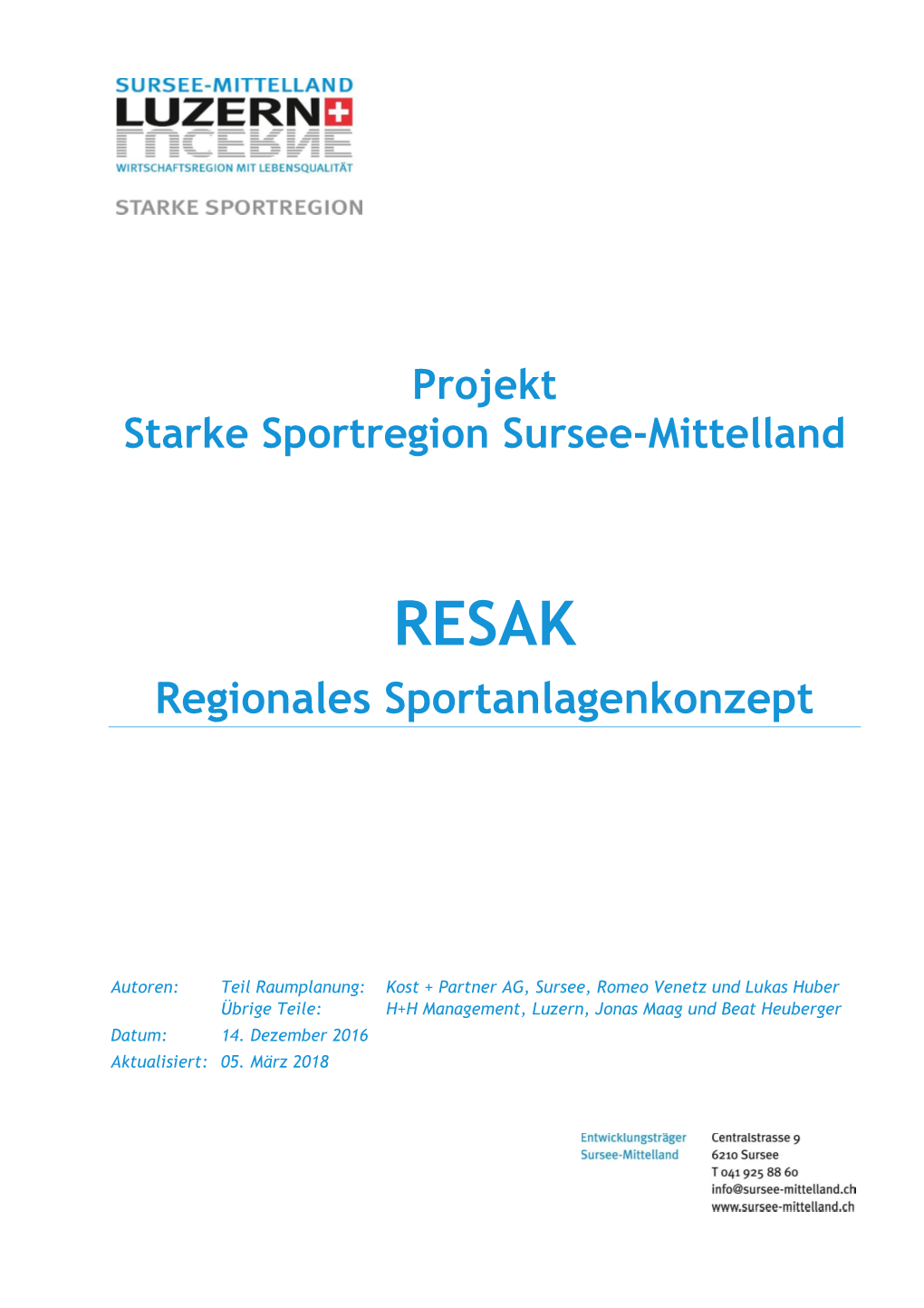 Regionales Sportanlagenkonzept (RESAK)