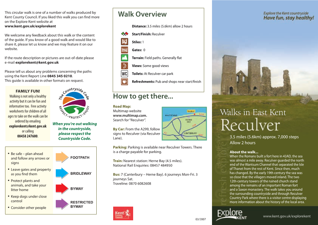 Walks in East Kent Ordered by Emailing Search for “Reculver”