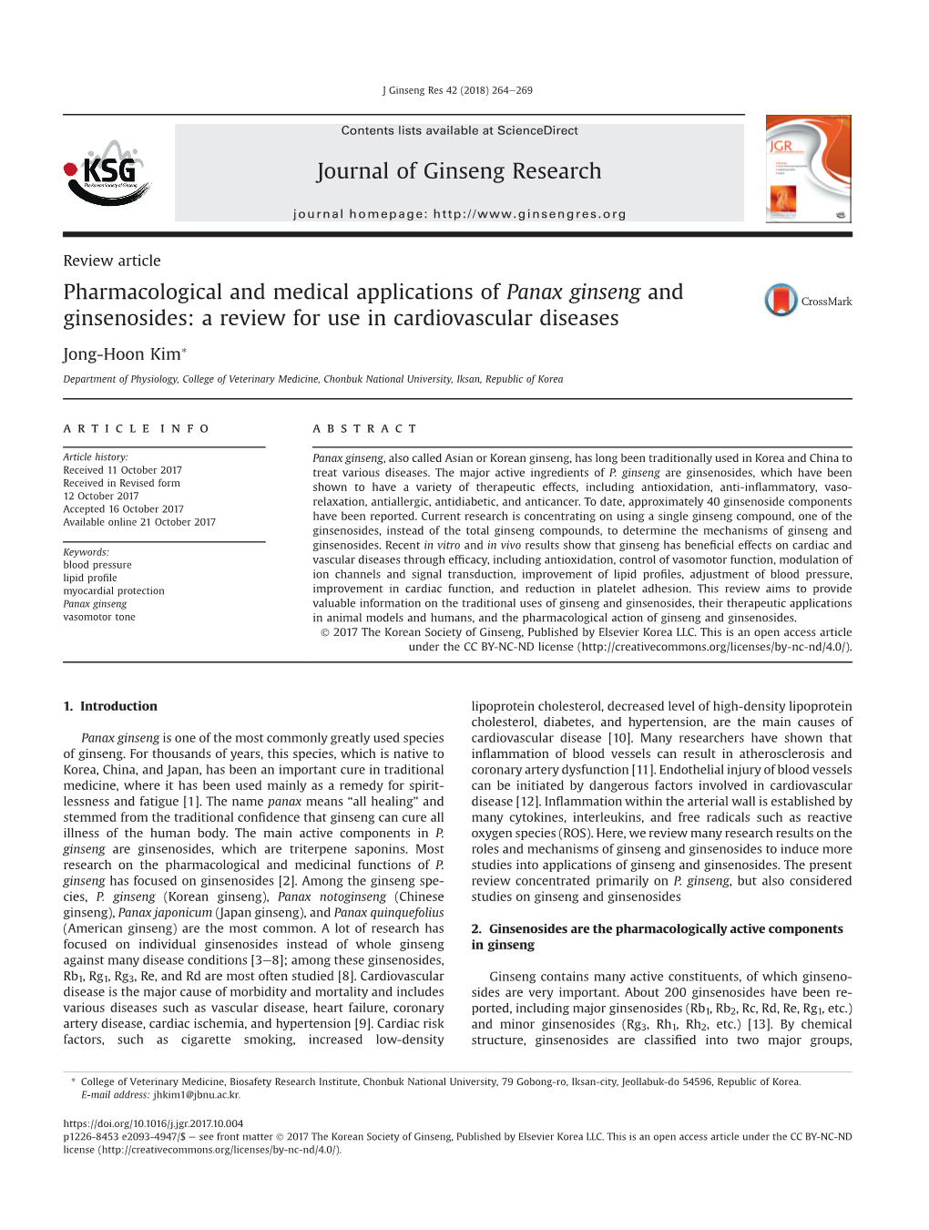 Pharmacological and Medical Applications of Panax Ginseng and Ginsenosides: a Review for Use in Cardiovascular Diseases