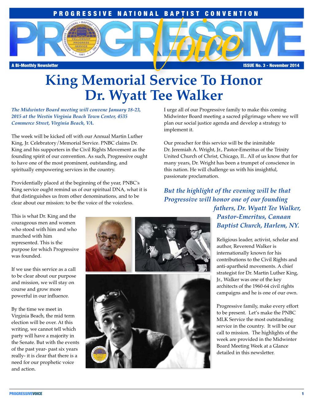 King Memorial Service to Honor Dr. Wyatt Tee Walker