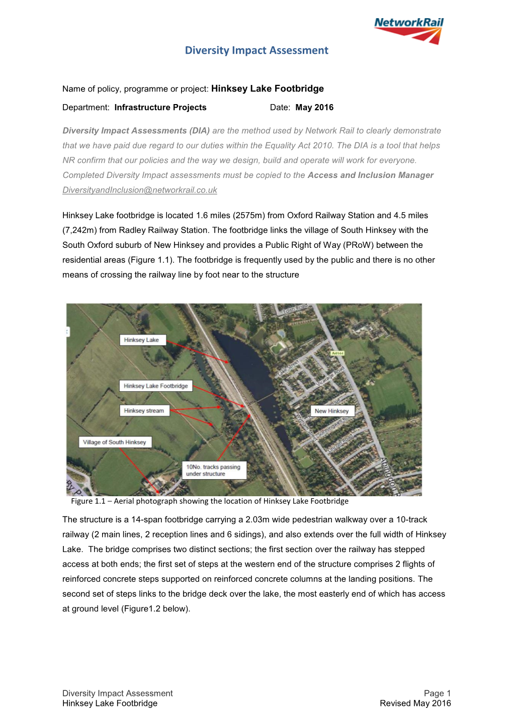 Diversity Impact Assessment Hinksey Lake