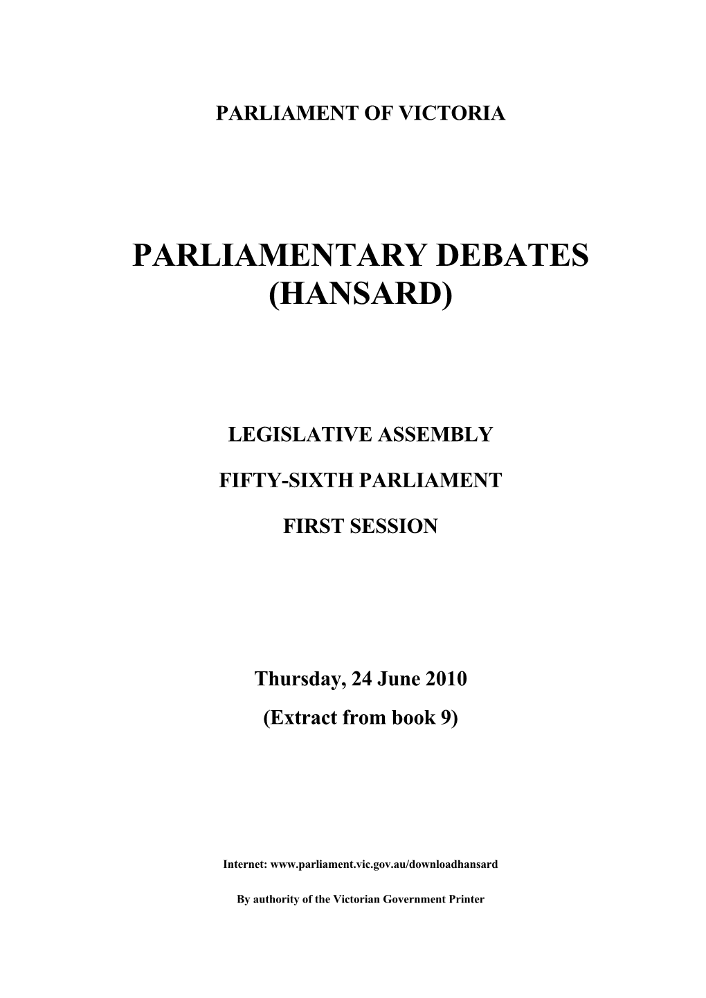 Parliamentary Debates (Hansard)