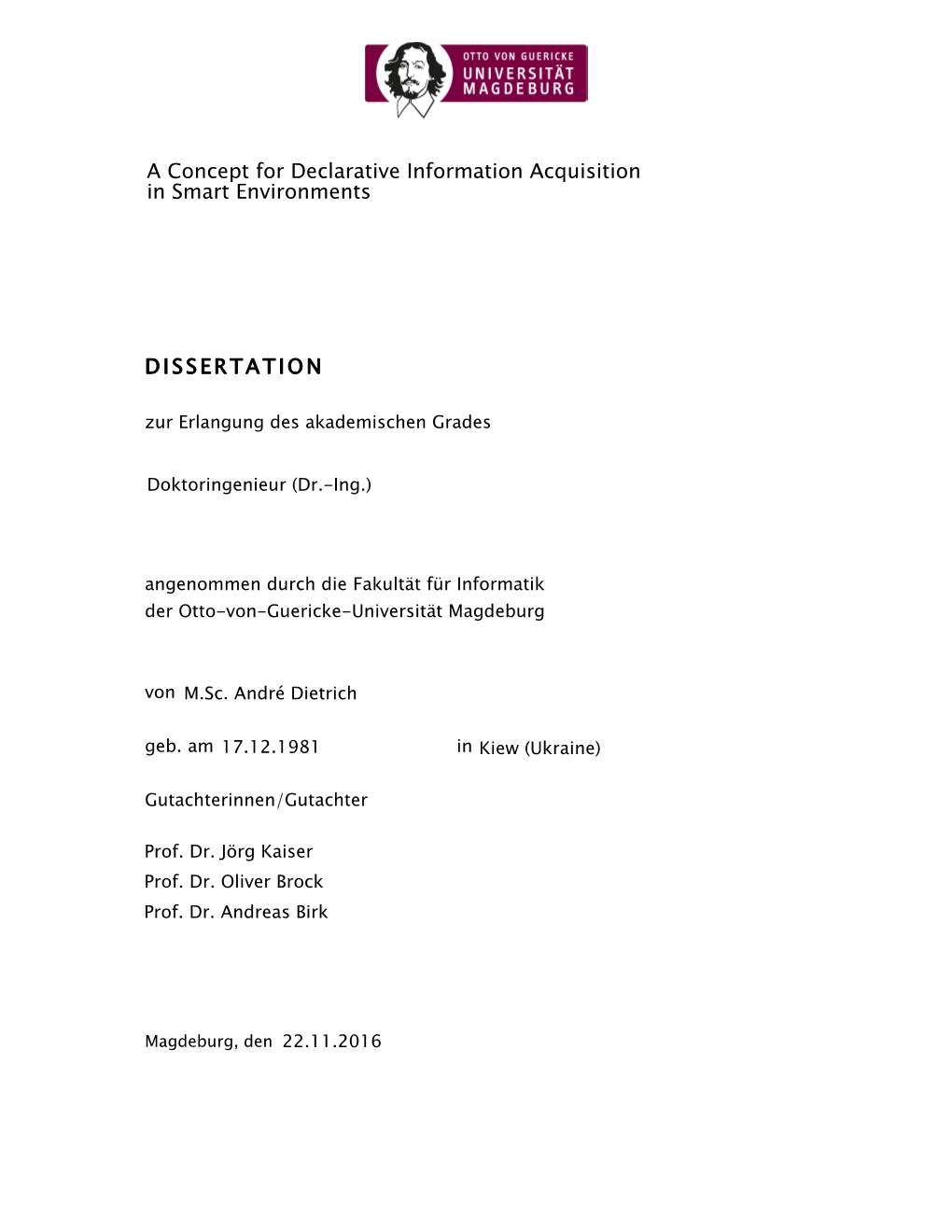 A Concept for Declarative Information Acquisition in Smart Environments