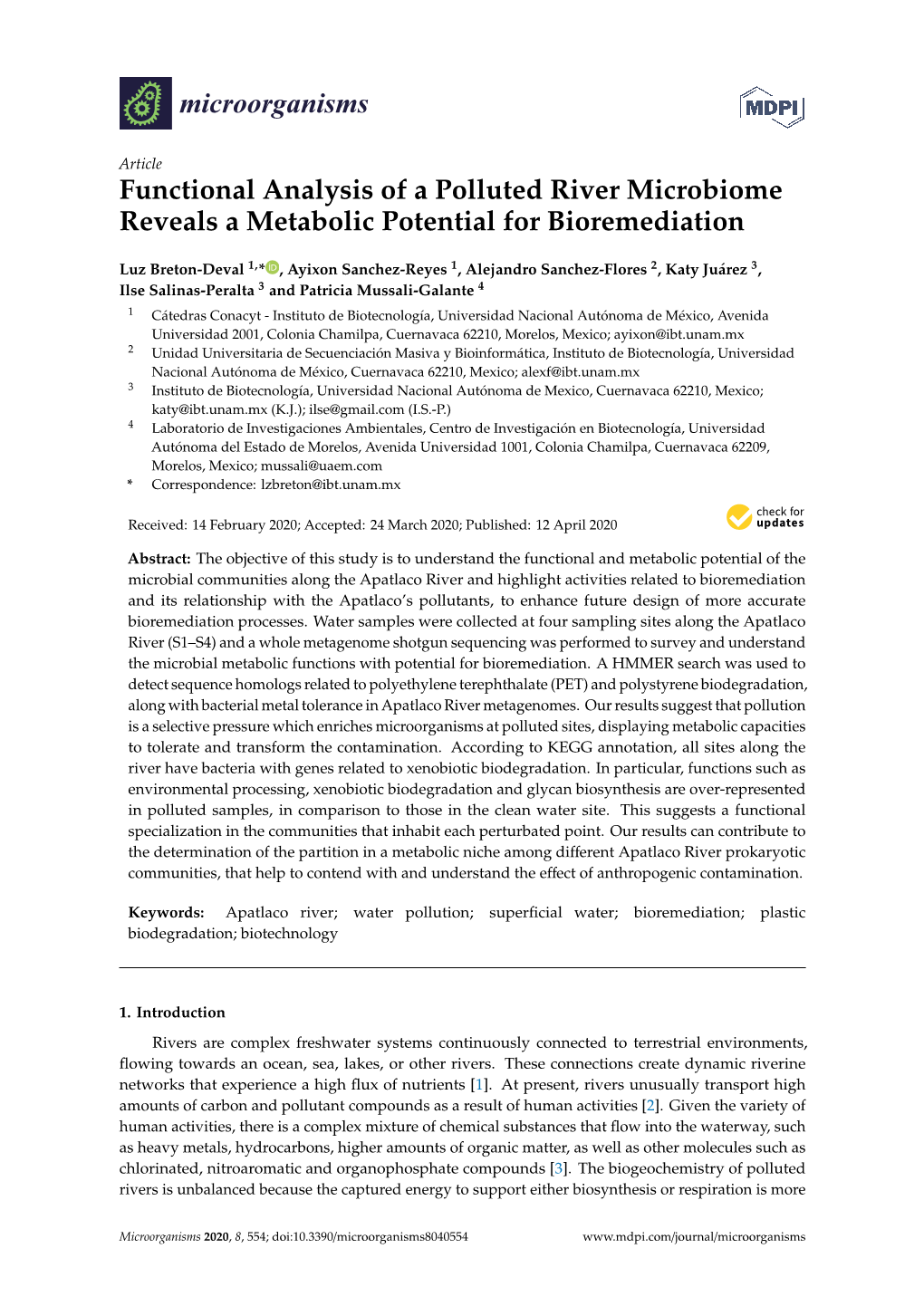 Functional Analysis of a Polluted River Microbiome Reveals a Metabolic Potential for Bioremediation