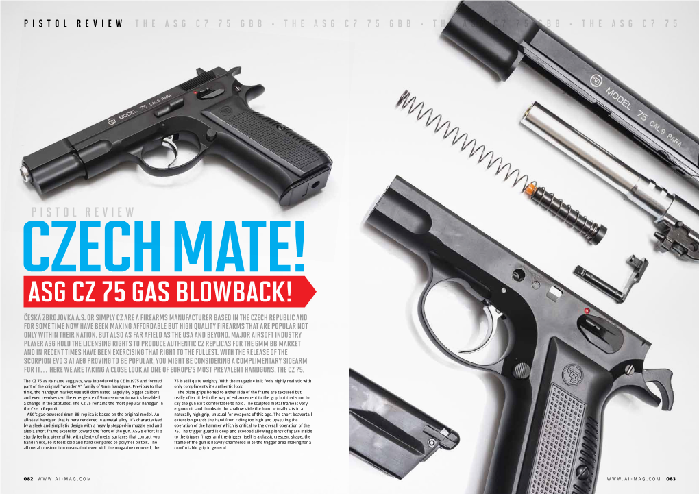 Asg Cz 75 Gas Blowback! Česká Zbrojovka A.S