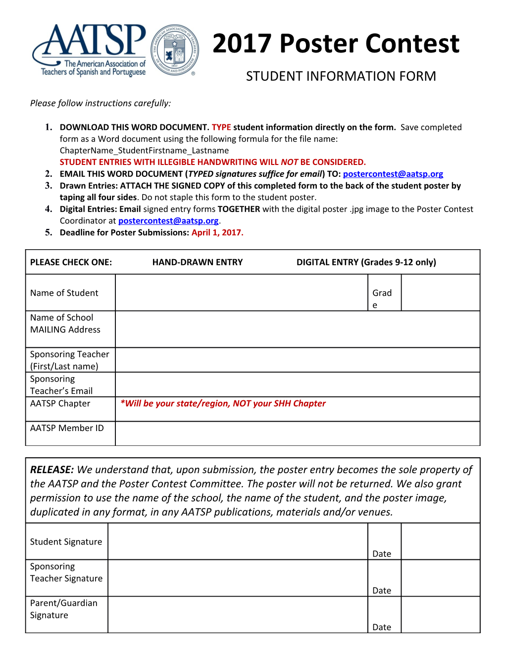 Student Information Form