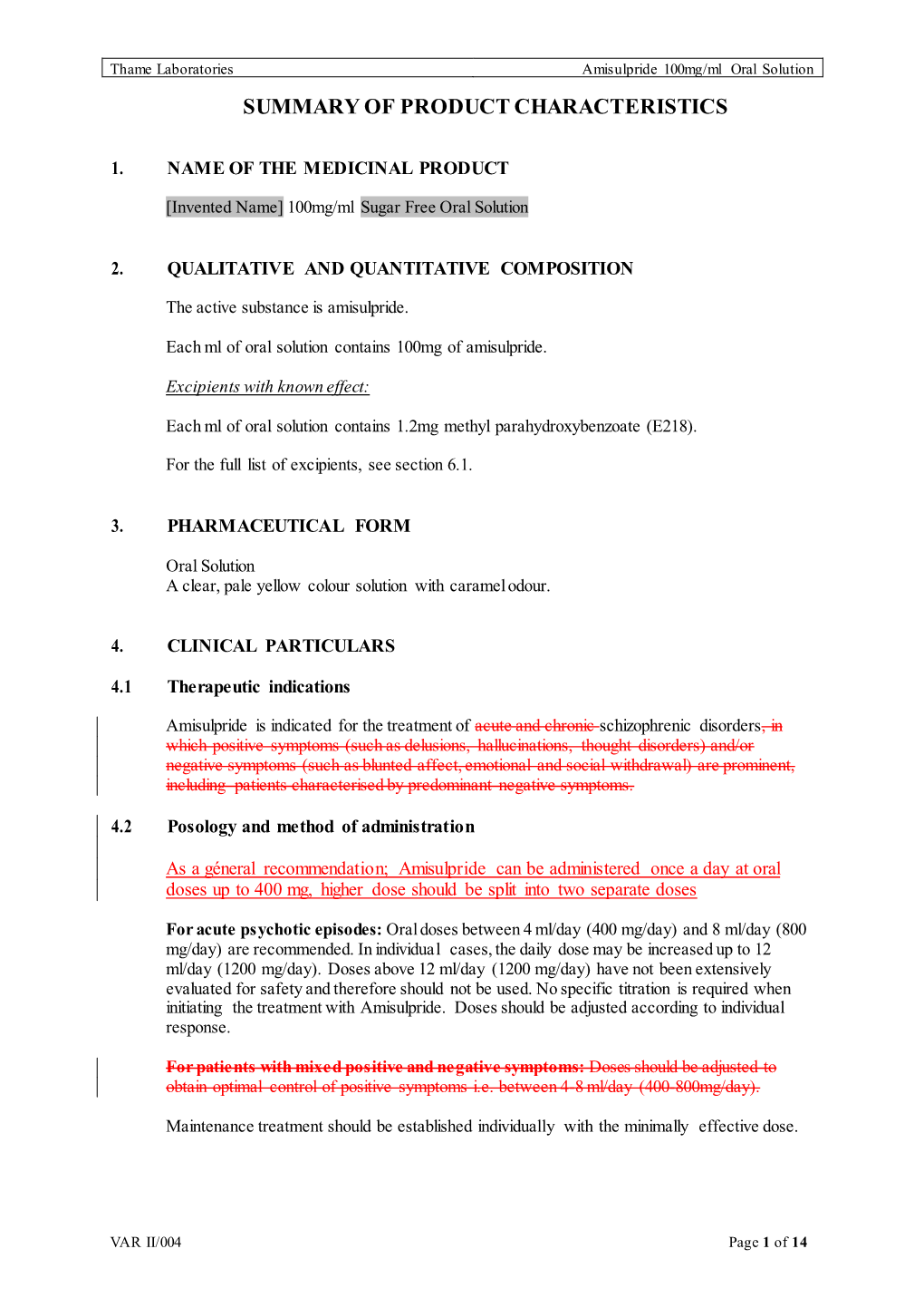 Summary of Product Characteristics