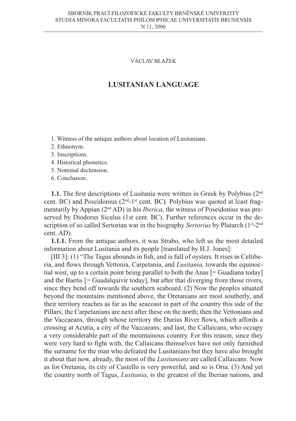 Lusitanian Language