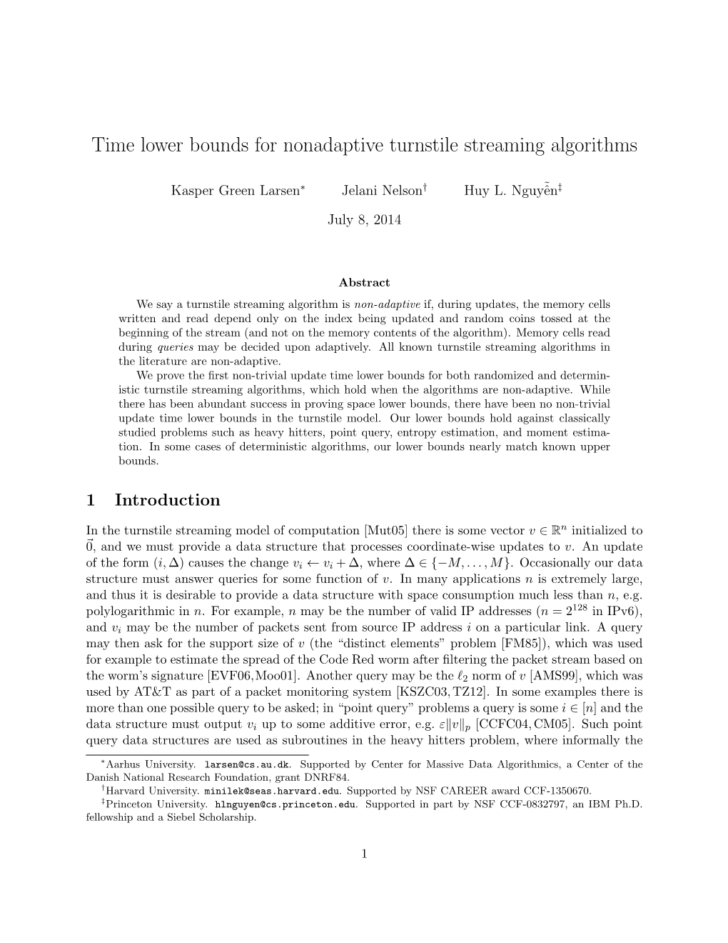 Time Lower Bounds for Nonadaptive Turnstile Streaming Algorithms