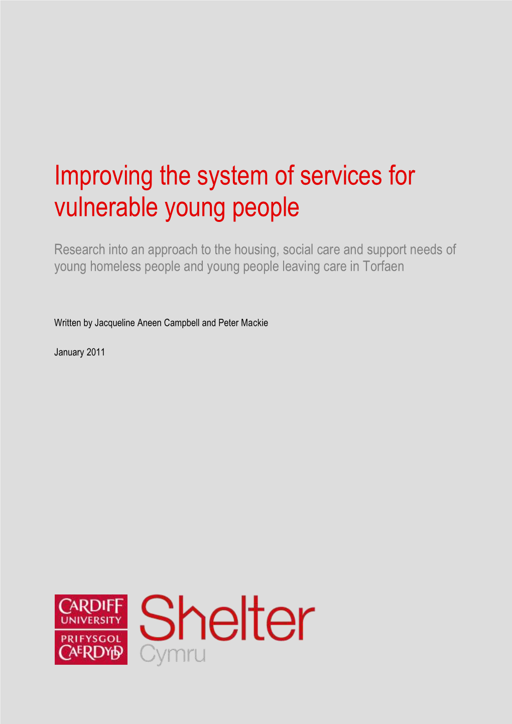 Improving the System of Services for Vulnerable Young People