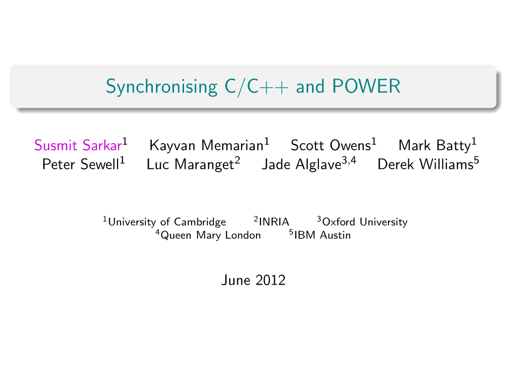 Synchronising C/C++ and POWER