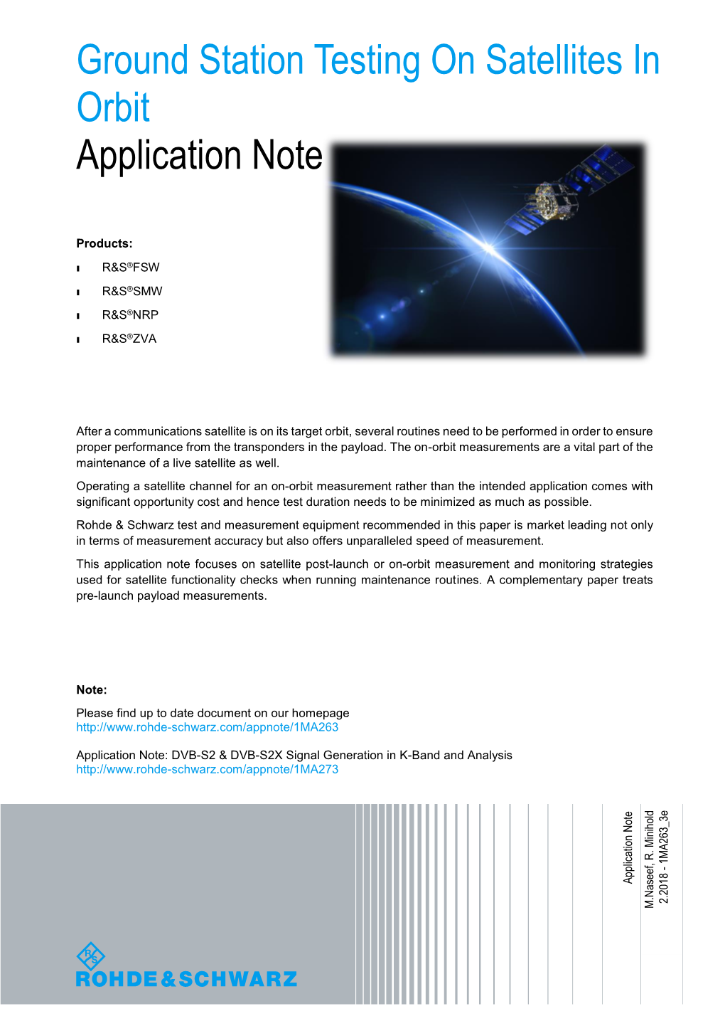 Ground Station Testing on Satellites in Orbit Application Note