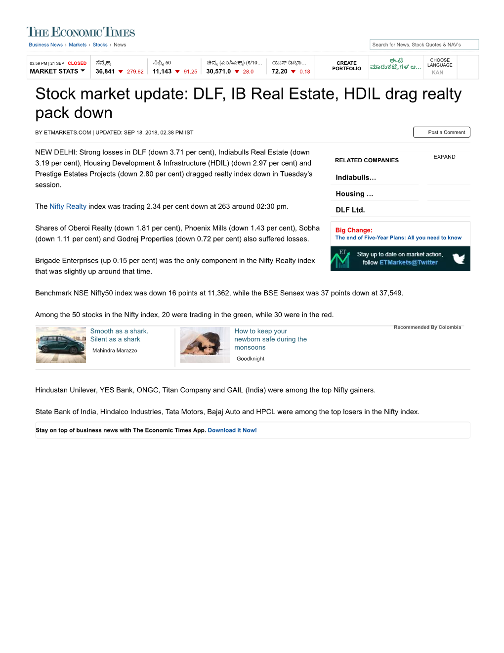 Stock Market Update: DLF, IB Real Estate, HDIL Drag Realty Pack Down