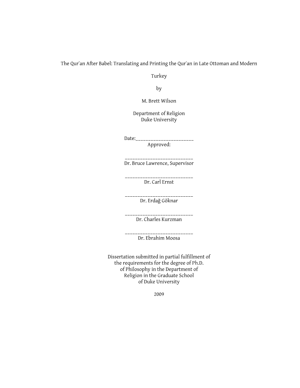 Translating and Printing the Qurʾan in Late Ottoman and Modern