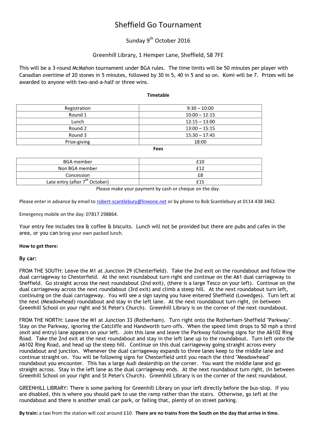 Sheffield Go Tournament