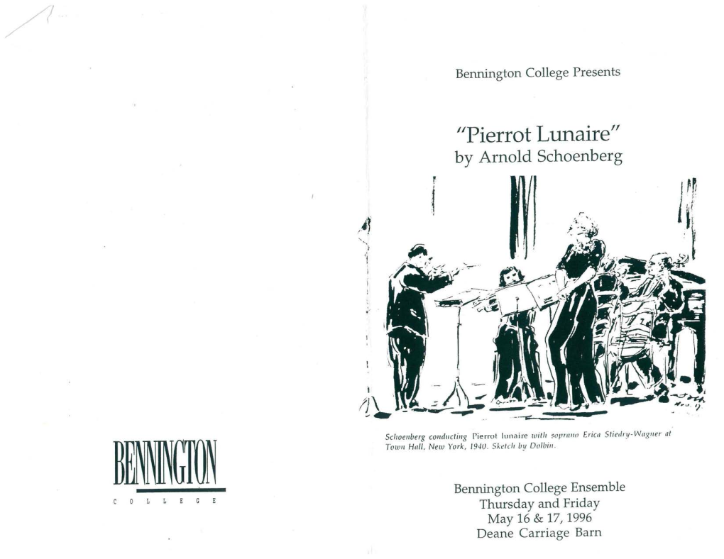 "Pierrot Lunaire" by Arnold Schoenberg R, '