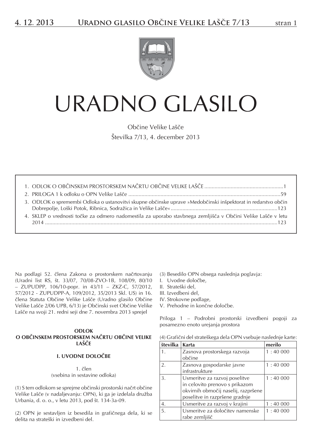 Uradno Glasilo Občine Velike Lašče 7/13 Stran 1