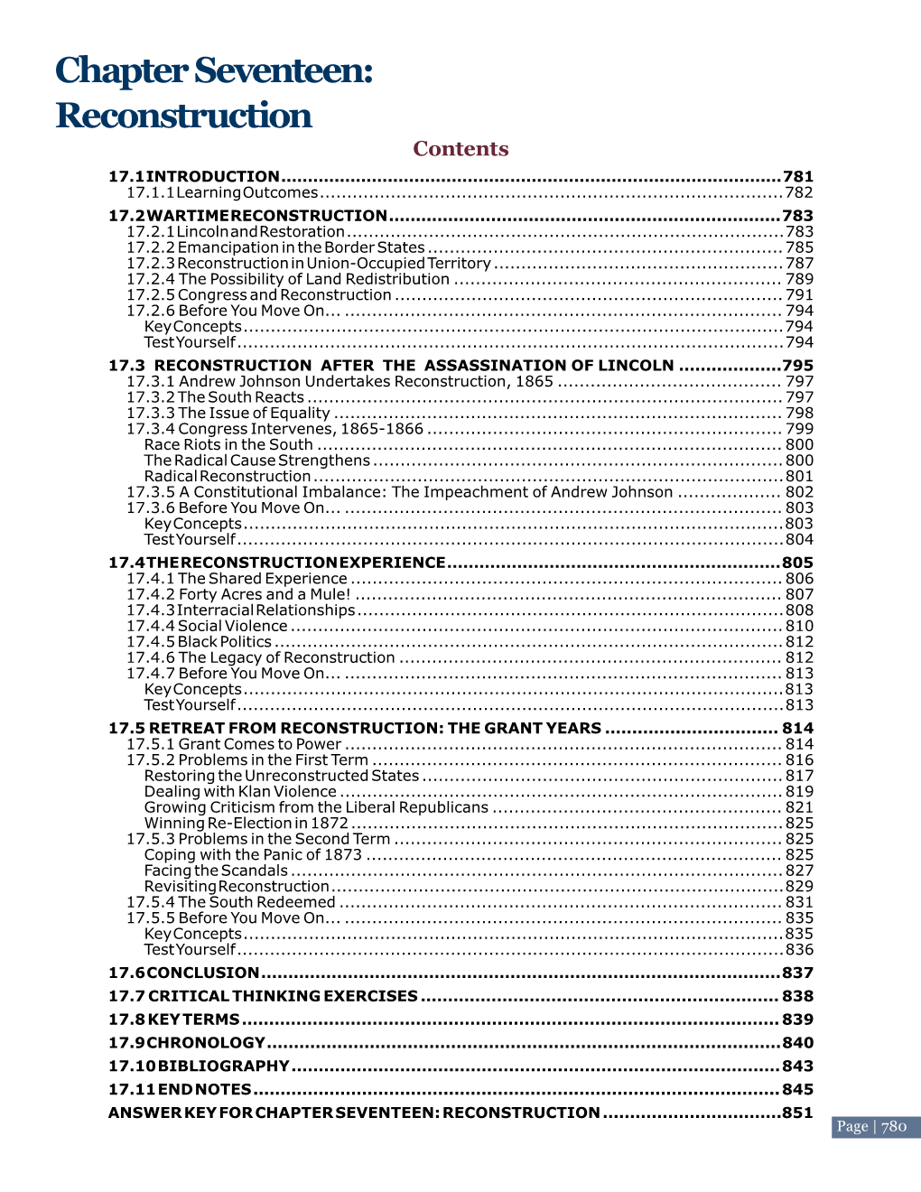 Reconstruction C Ontent S 17.1 Introduction