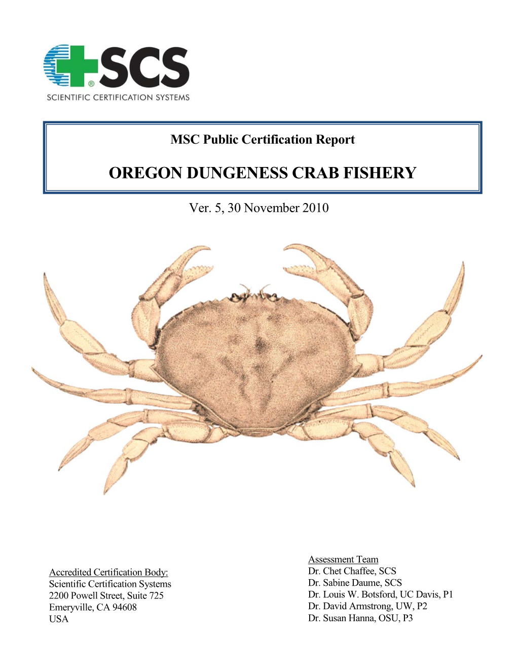 Oregon Dungeness Crab Fishery