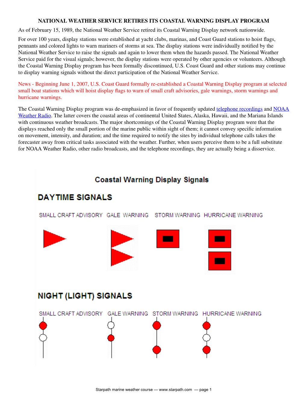 National Weather Service Retires Its Coastal Warning Display