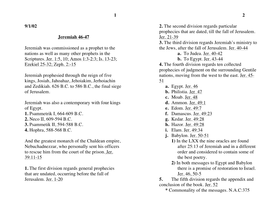 Jeremiah 46-47 Jer