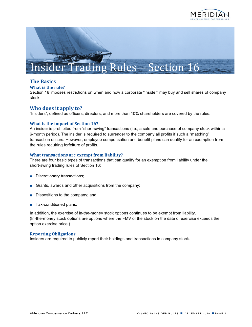 Insider Trading Rules—Section 16