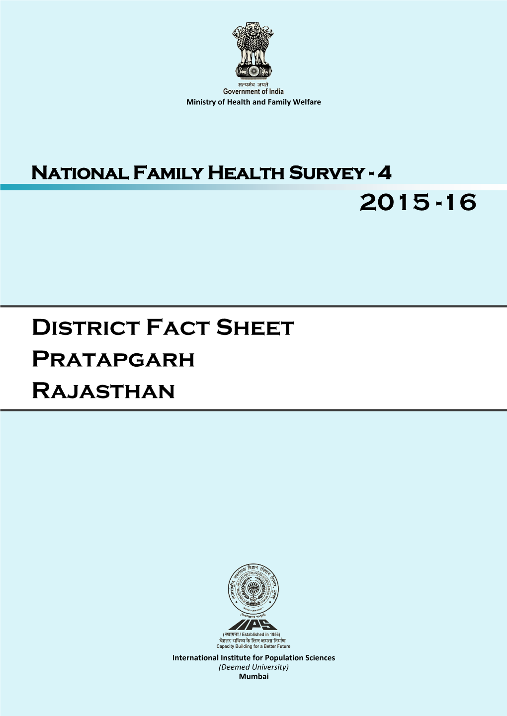 District Fact Sheet Pratapgarh Rajasthan