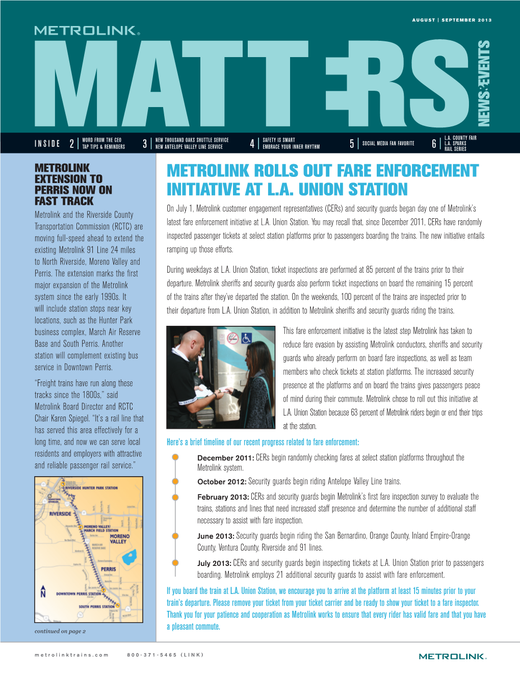 Metrolink Rolls out Fare Enforcement Initiative At