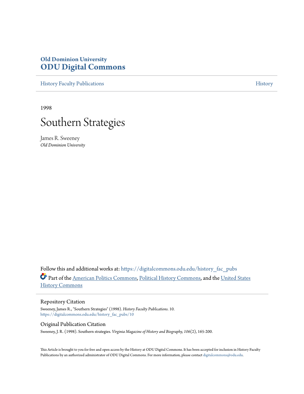 Southern Strategies James R